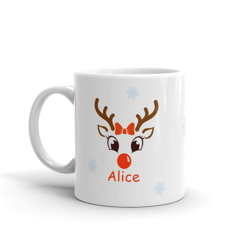 Christmas Mug Reindeer Personalised Unique Gifts